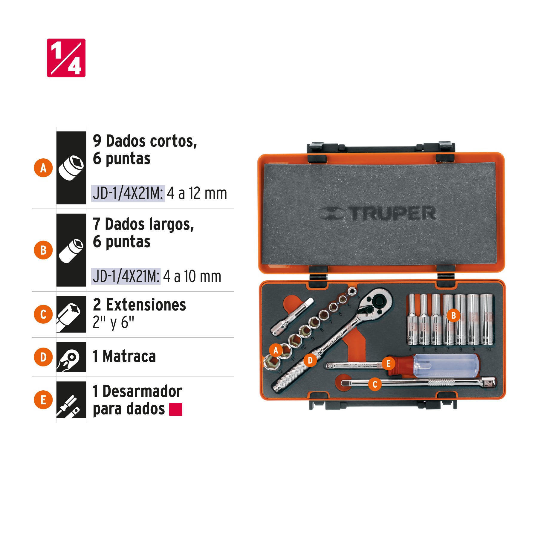 Juego de 20 herramientas cuadro 1 4 mm para mecánico Juegos De Autoclé