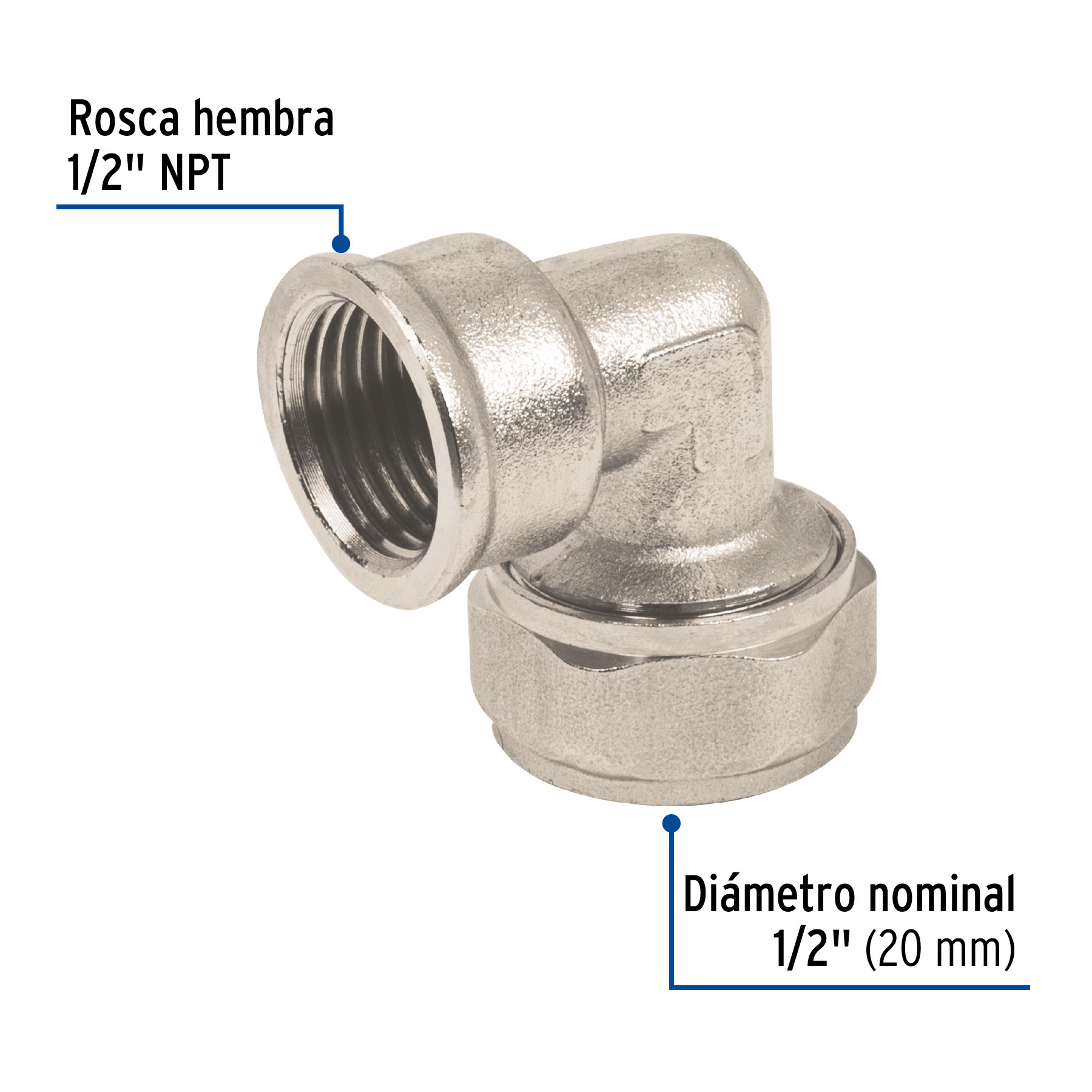 Codo Para Pealpe Con Rosca Hembra Foset Para Gas