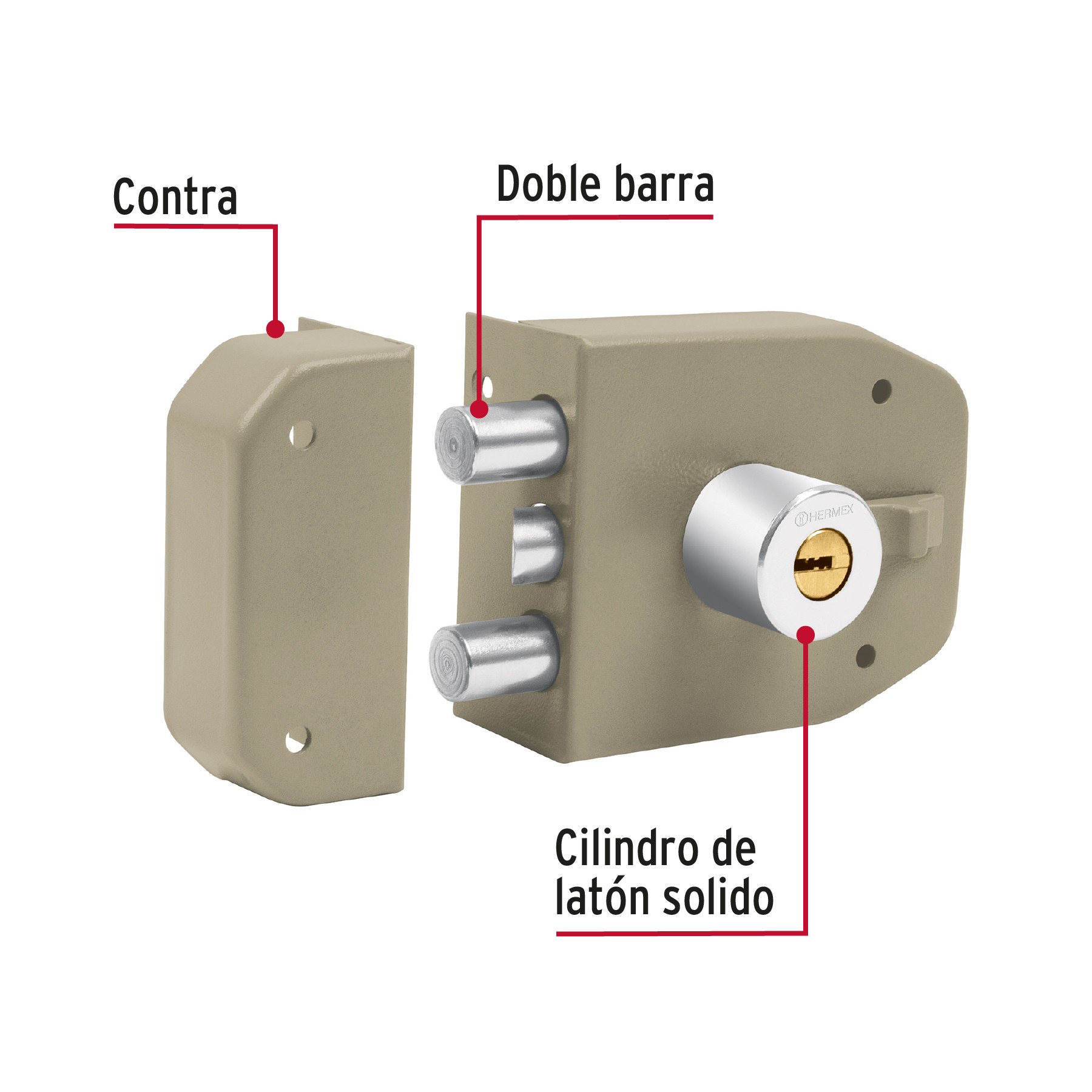 Cerraduras de sobreponer para puertas corredizas instala-fácil