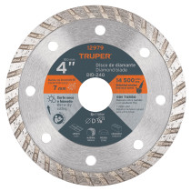 Disco de diamante de 4" x 2.2 mm rin turbo, Truper