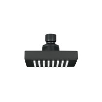 Regadera cuadrada ABS 4" acabado negro mate sin brazo, Foset