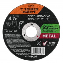 Disco para corte de metal 4-1/2" tipo 41, Truper Expert