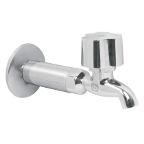 Llave 1/2" para fregadero con niple y chapeton, cromo, BASIC