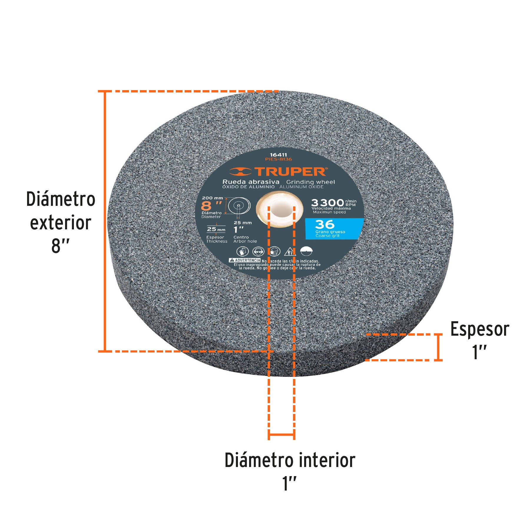 Piedra para esmeril 8 grano 36 8508 Cinasa