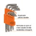 Juego de 9 llaves torx con organizador abatible, Truper