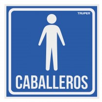 Letrero de señalización "CABALLEROS", 19 x 19 cm