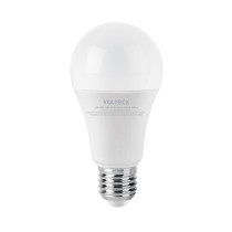 Lámpara LED tipo bulbo A19 9 W luz cálida, caja, Volteck