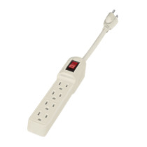 Multicontacto económico 4 entradas, blanco, VOLTECK