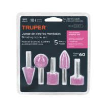 Juego de 5 piedras montadas zanco 1/4", uso general, Truper