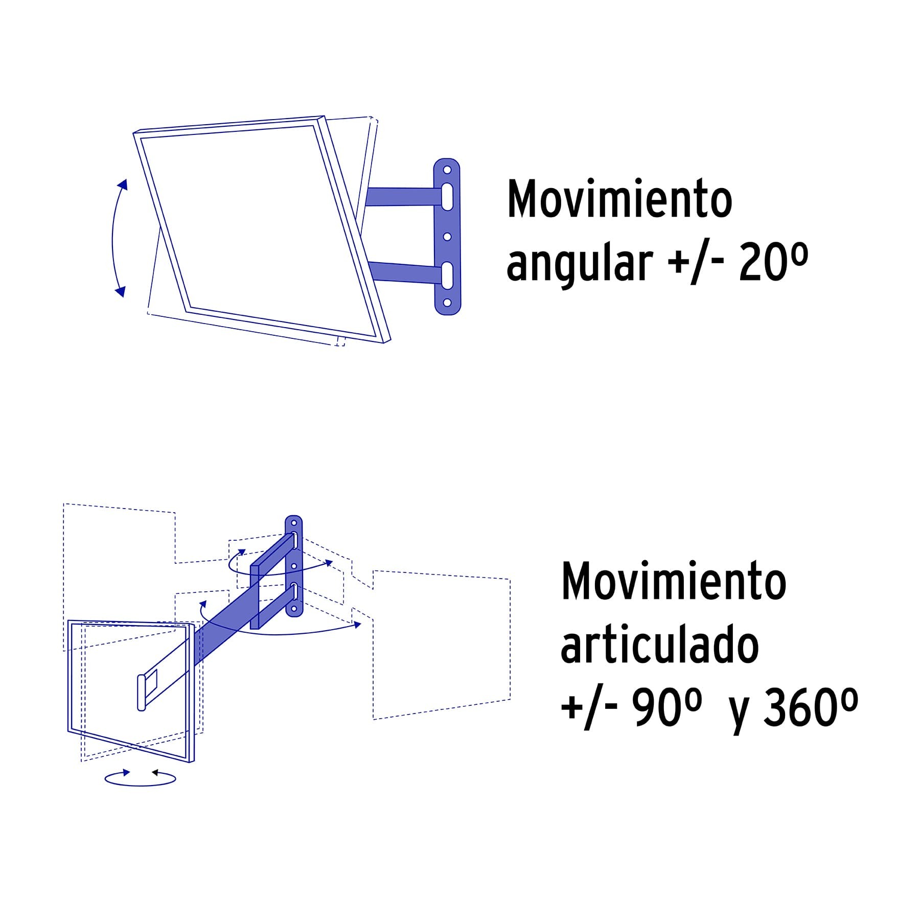 Soporte para pantallas 14 a 40 mov. angular y articulado, Soportes Para  Pantalla, 48428