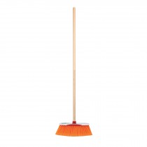 Escoba estándar cerdas de PET extra suaves, bastón de madera