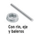 Llanta completa neumática 16", incluye eje y baleros, Pretul
