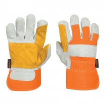 Guantes de carnaza y loneta, con refuerzo, unitalla, Truper