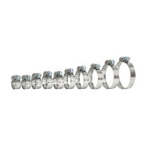 Bolsa con 10 Abrazaderas sin fin reforzadas de acero inoxidable, 3/8" a 1/2"
