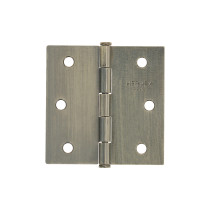 Bisagra cuadrada 2-1/2", latón antiguo, cabeza plana, BASIC