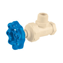 Llave angular de CPVC de 1/2" maneral volante, FOSET