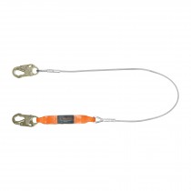 Línea de vida 1.8 m cable de acero, absorbedor impacto, ANSI