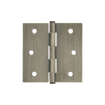 Bisagra cuadrada 3", latón antiguo, cabeza plana, BASIC