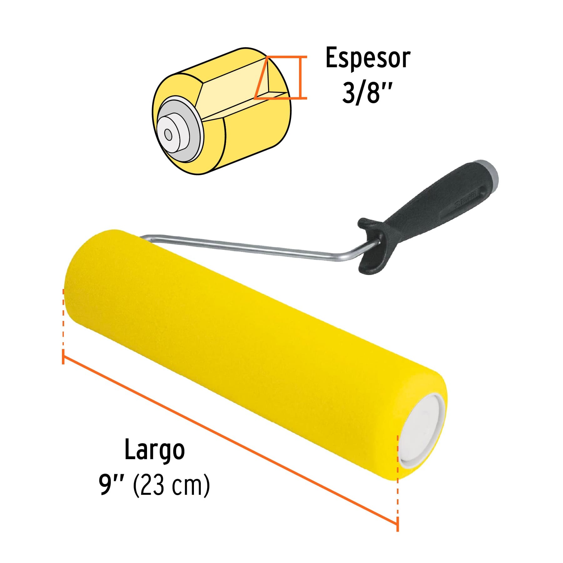 Juego de 3 rodillos de pintura de 9 pulgadas, rodillo de esponja de  poliéster de alta densidad para suministros de pared de casa, cómodo y  duradero