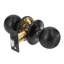 Cerradura esfera tubular, baño, negro, HERMEX BASIC