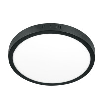 Luminario LED tipo plafón 24 W, redondo, luz de día, negro