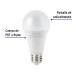 Lámpara LED tipo bulbo A19 12 W luz cálida, caja, Volteck