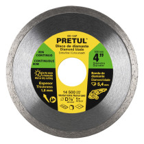 Disco de diamante de 4" x 1.8 mm, rin continuo, PRETUL