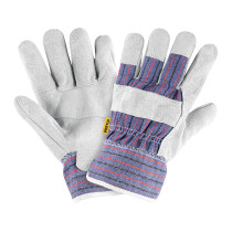 Guantes de carnaza y loneta, unitalla, PRETUL