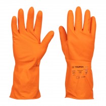 Guantes de látex para limpieza, color naranja
