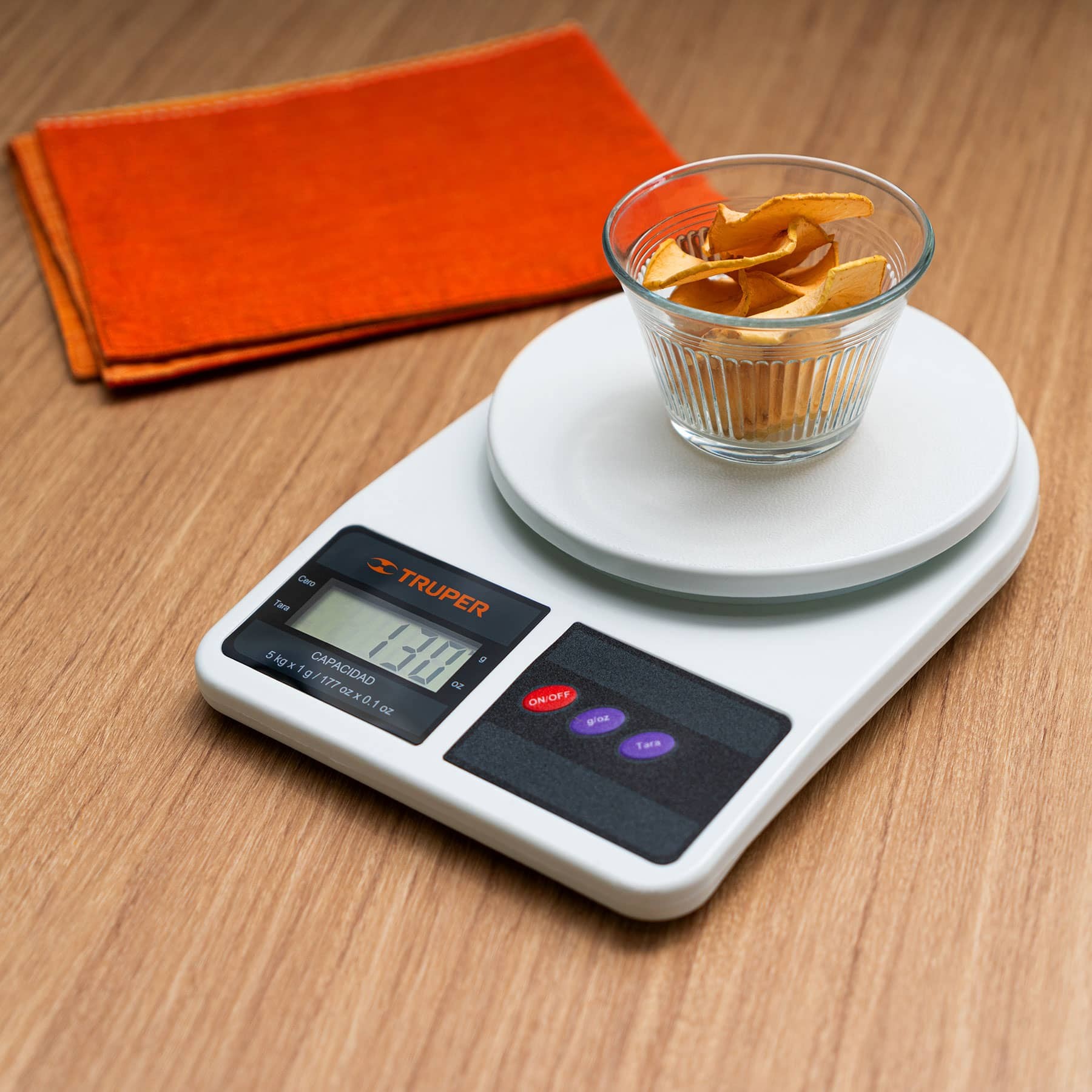 Báscula digital de alimentos, báscula de cocina multifunción de 11  libras/11.0 lbs, medidas en 4 unidades para cocinar y hornear, báscula  ligera para