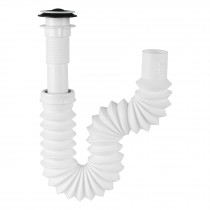 Céspol flexible p/lavabo con contra, polietileno, 1-1/4"