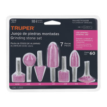 Juego de 7 piedras montadas zanco 1/4", uso general, Truper
