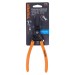 Pinza punta recta 7" para cerrar anillos, mango de PVC