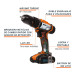 Rotomartillo 1/2", 20V, 1 batería 2Ah, PRO