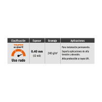 Lona uso rudo 12x17 m, verde olivo, 240 g/m2, TRUPER EXPERT