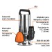 Bomba sumergible metálica para agua sucia 1-1/2 HP