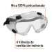 Goggles de seguridad con válvulas de ventilación indirecta