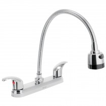 Mezcladora inox 8" p/fregadero, flexible, palanca, Foset